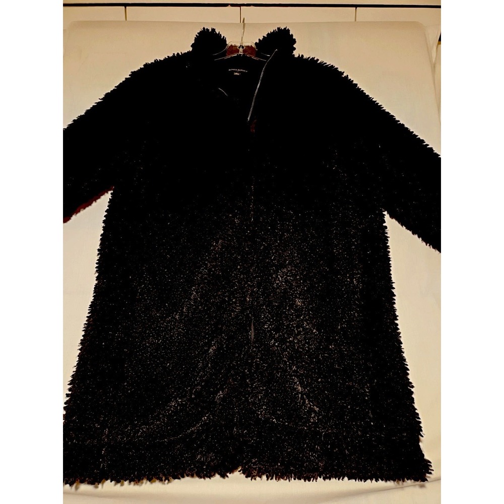 Banana‎ Republic Sherpa Car Coat Black Faux Sheared Shearling Fuzzy Soft Small